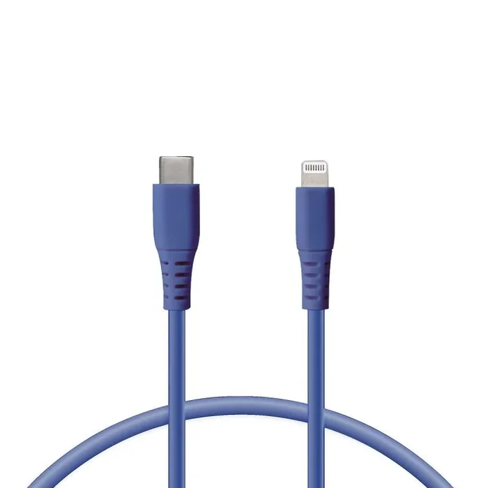 Cable de Carga Lightning a USB-C KSIX, 65 W, Made For iPhone, Carga Ultra rápida y transmisión de Datos, 1 m, Azul