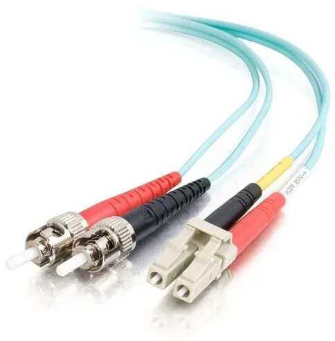 Cable de fibra óptica LC-ST 10 GB 50/125 OM3 Duplex Multimode PVC de CSG, 1 m, turquesa 2 m