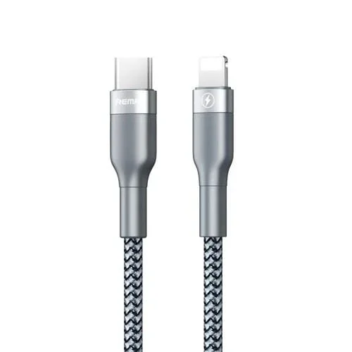 Cable Remax Rc-009I Usb-C Tipo-C a 8 Pines 20W Pd Carga Rápida 1M (Plata)