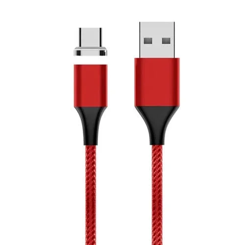 Cable USB A a USB-C M11 5A Magnético Trenzado Nylon 1M (Rojo)