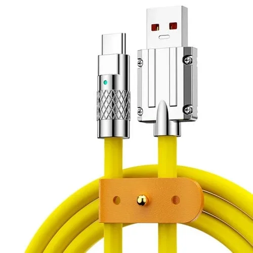 Cable USB A a USB-C Mech Series 6A 120W Carga Rápida Silicona 1,8 m (Amarillo)