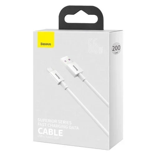 Cabo Baseus Superior USB – USB Typec 66 W 6A 2 M Branco