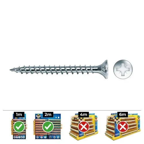 Caja 100 unid. tornillo madera avellanado pozi din/ref vlox ø4,5x70mm zincado+lubr. celo