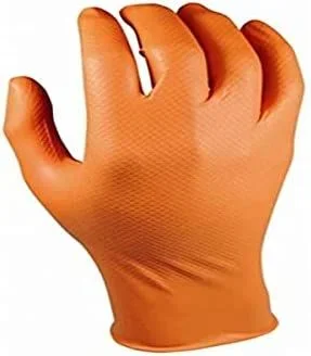 Caja 50 guantes desechables nitrilo naranja sin polvo talla 9 juba