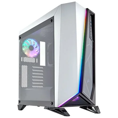 Caja corsair semitorre carbide series spec-omega rgb cristal templado blanca y negra