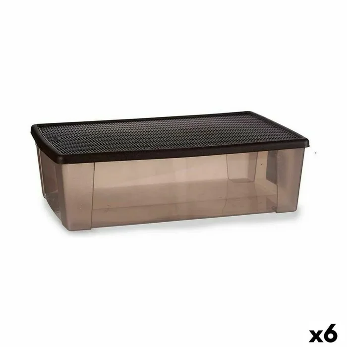 Caja de almacenaje con tapa stefanplast elegance marrón plástico 30 l 38,5 x 17 x 59,5 cm (6 unidades)