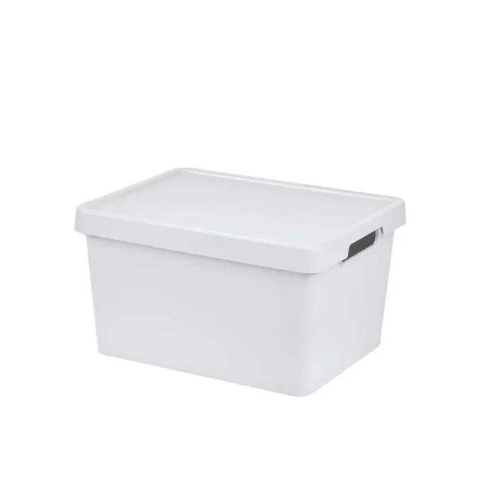 Caja de almacenaje con tapa tontarelli maya blanco 16,2 l 36 x 28 x 20 cm