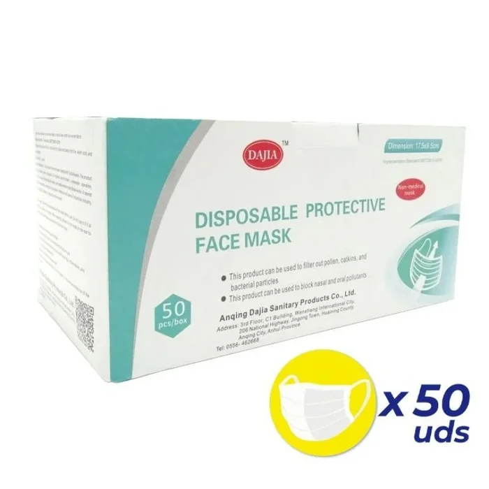 Caja de mascarillas higienicas dajia 50 unidades – 17.5*9.5cm