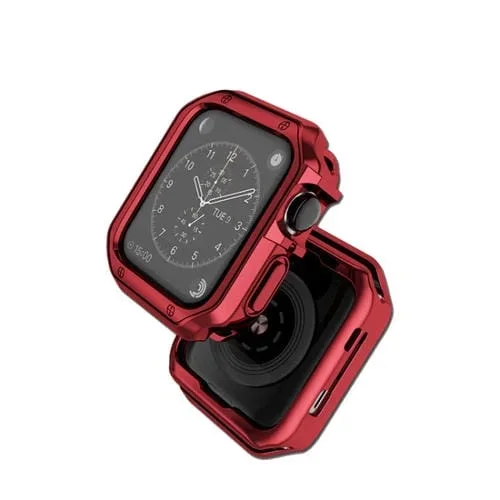 Caja de Reloj con Marco TPU para Apple Watch Series 8/7 41mm (Rojo)