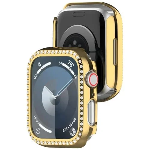 Caja de Reloj para Apple Watch Se 2023 PC con Hueco de Diamante 40mm (Dorado)