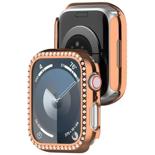 Caja de Reloj para Apple Watch Series 5 PC con Hueco de Diamante 44mm (Oro Rosa)