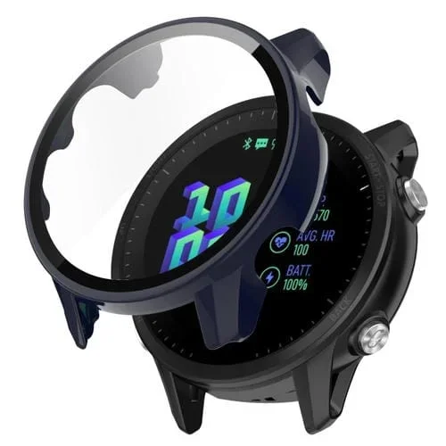 Caja de Reloj + Película Templada para Garmin Forerunner 955 (Azul Tinta)
