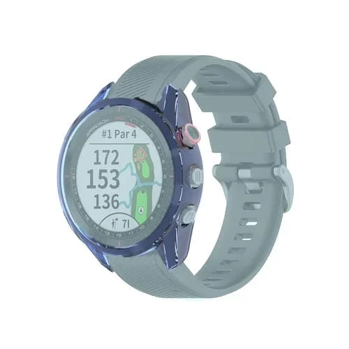 Caja de Reloj Silicona TPU Garmin S62 Enfoque (Azul Transparente)
