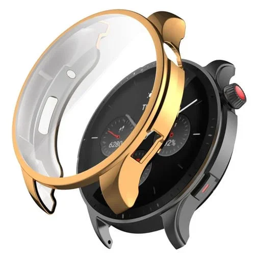 Caja de Reloj TPU para Amazfit GTR 4 Completamente Cerrada (Oro Rosa)