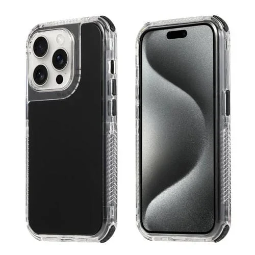 Caja de teléfono 3 en 1 Dreamland para iPhone 15 Pro Max PC TPU con marco Transparente (Negro)