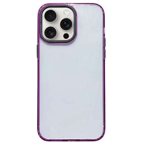 Caja de Teléfono Acrílica para iPhone 15 Pro Max 2 En 1 a Prueba de Golpes (Púrpura)