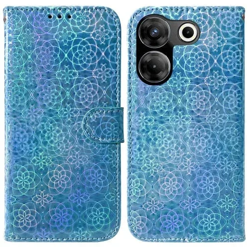 Caja de Teléfono de Cuero para Tecno Camon 20 Pro 4G y 20 con Hebilla Magnética (Azul)
