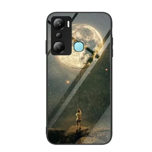 Caja de teléfono de vidrio pintado para Infinix Hot 20I (Luna)