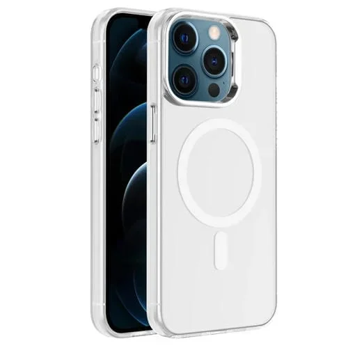 Caja de Teléfono Híbrida TPU Imd Magsafe PC para iPhone 12 Pro (Blanco)