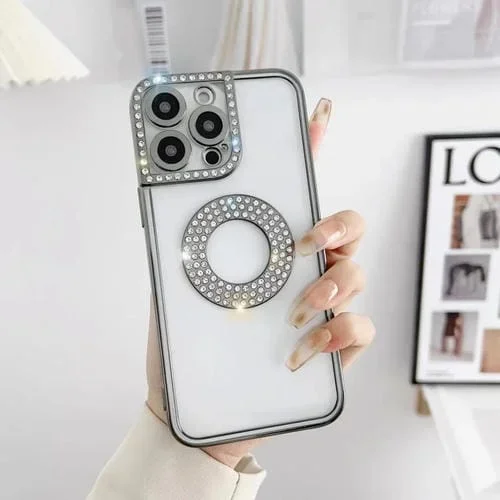 Caja de teléfono iPhone 11 Diamante Electrochapado (Verde Oscuro)