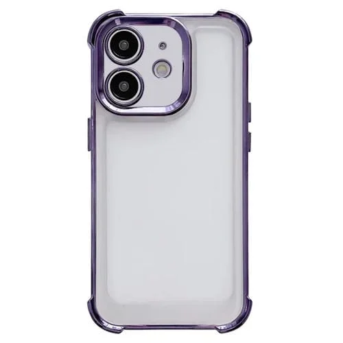 Caja de Teléfono para iPhone 12 a Prueba de Golpes Cuatro Esquinas con Galvanoplastia (Púrpura)