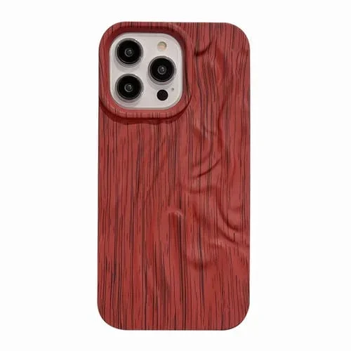 Caja de Teléfono TPU Grano de Madera Plisada para iPhone 11 (Rojo)