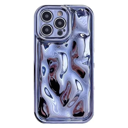 Caja del Teléfono TPU para iPhone 13 Pro Max Galvanoplastia Meteorito Textura (Azul)