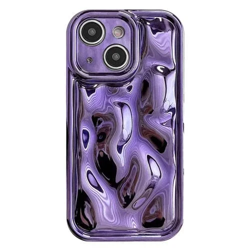Caja del Teléfono TPU para iPhone 14 Galvanoplastia Meteorito Textura (Púrpura)