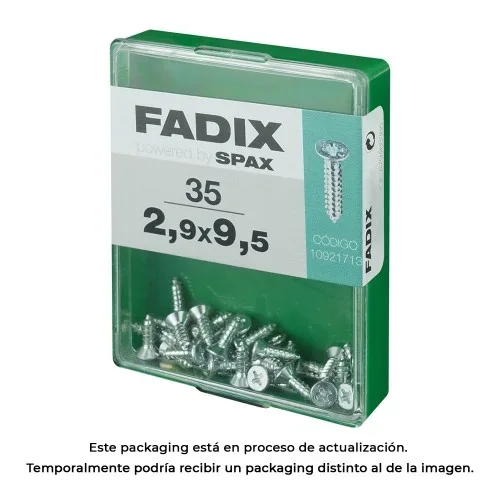Caja m 35 unid. tornillo rosca chapa cp cinc 2,9×9,5mm fadix