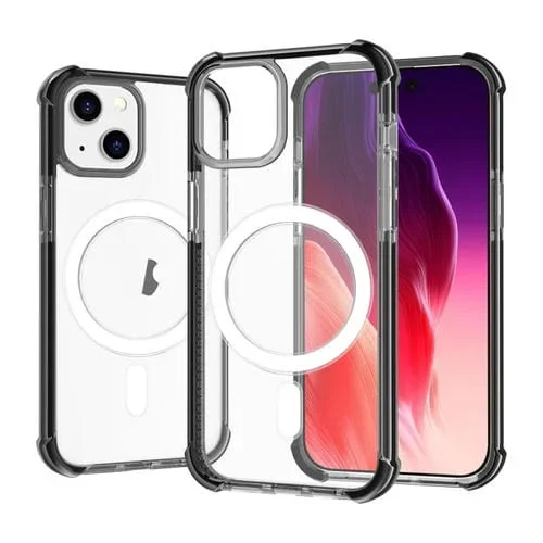 Caja Magnética Acrílico para iPhone 15 Plus Magsafe a Prueba de Golpes (Negro)