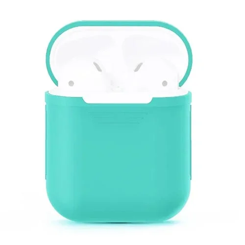 Caja Protectora de Silicona para Auriculares Inalámbricos Apple Airpods 1/2 Bolsa Antipérdida Bluetooth (Verde Menta)