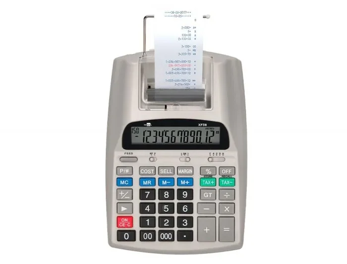 Calculadora liderpapel impresora pantalla papel 57 mm 12 digitos impresion bicolor blanca 225x158x56 mm