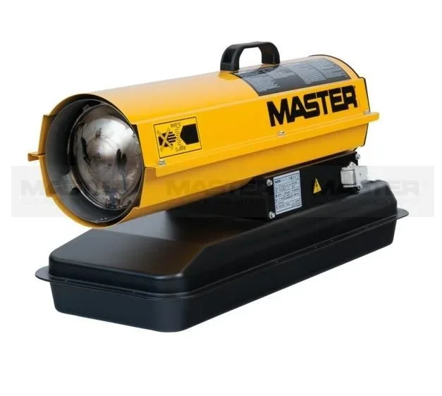 Calefactor de gasóleo Master B 35 CEL sin salida de humos, calefacción industrial directa para espacios ventilados, potencia de 10 kW, portátil, compacto y eficiente.