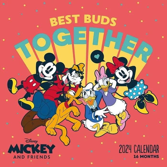 Calendario de pared 2024 mickey y amigos best buds together 30 x 30 cm