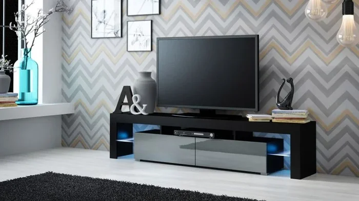 Cama Armario RTV SOLO 200x45x35 negro/gris brillante