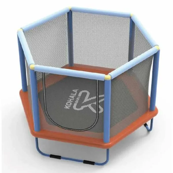 Cama elástica infantil con red de seguridad ociotrends 140 x 110 cm