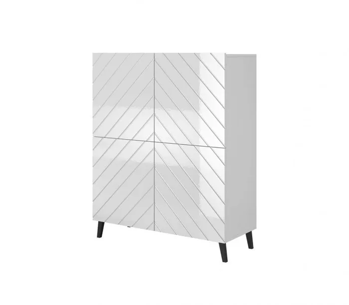 Cama Estantería ABETO 100,5 x 40 x 121,5 cm blanco/blanco brillante