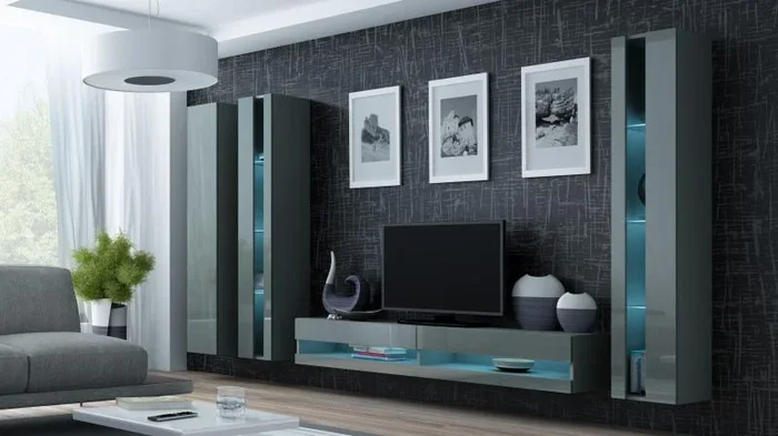 Cama RTVVIGO180N b/s Mueble de TV y centro de entretenimiento 2 estanterías