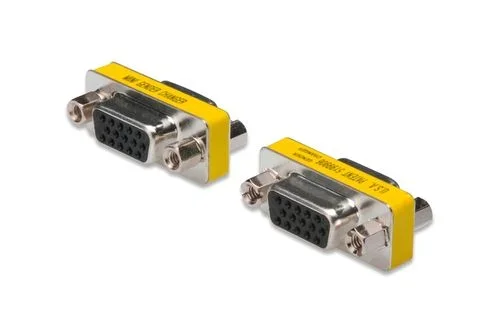 Cambiador de género DIGITUS HD D-Sub 15 – Adaptador VGA – Conector de 15 clavijas – De enchufe a enchufe – Carcasa metálica