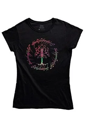 Camiseta arbol blanco runa elfica chica talla 2xl el señor de los anillos