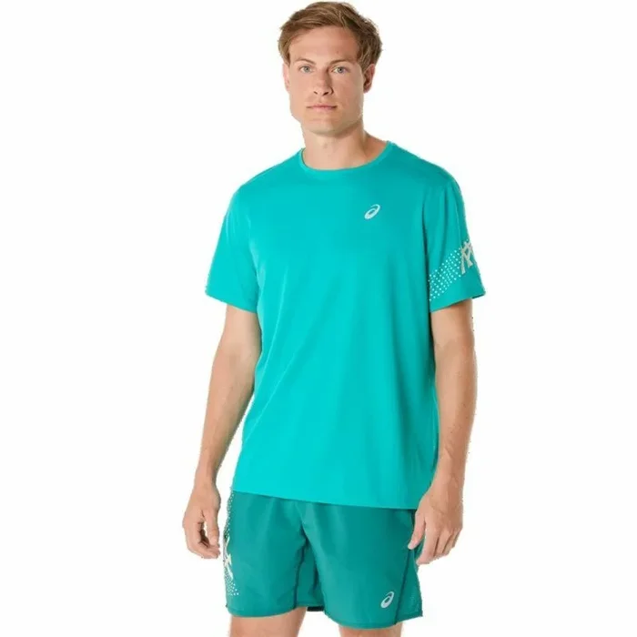 Camiseta de manga corta hombre asics icon ss top wave turquesa s