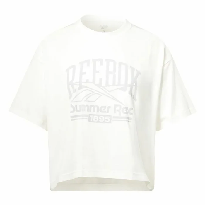Camiseta de Manga Corta Mujer Reebok Graphic Logo Blanco L