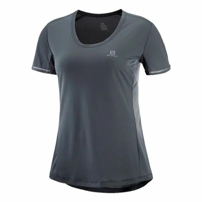 Camiseta de Manga Corta Mujer Salomon Agile Gris oscuro XS
