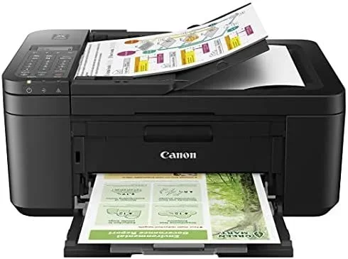 Canon Pixma TR4650 Impresora Multifunción 4 en 1, Sistema de Inyección de Tinta, Impresión, Escaneo, Copia y Fax, WiFi, Cartuchos Tinta XL, ADF de 20 Hojas, Impresión a Doble Cara Automática, Negro