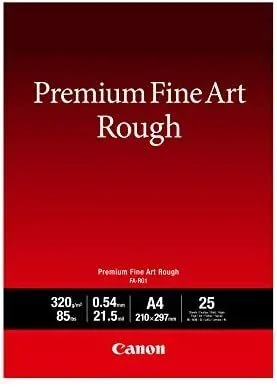 Canon Premium FA-RG1 – Bruto – 21,5 milésimas de Pulgadas – A4 (210 x 297 mm) – 320 g/mmetro Cuadrado – 25 Hojas de Papel para Bellas Artes Negro