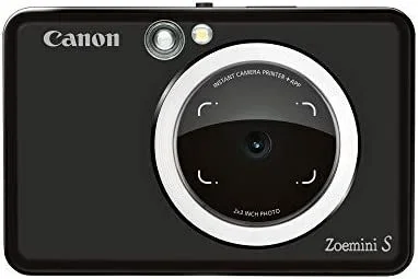 Canon Zoemini S – Cámara Impresora de 8 MP (314 x 600 PPP, tecnología Zink, Bluetooth, Papel fotográfico, MBK+30 Hojas) Color Negro