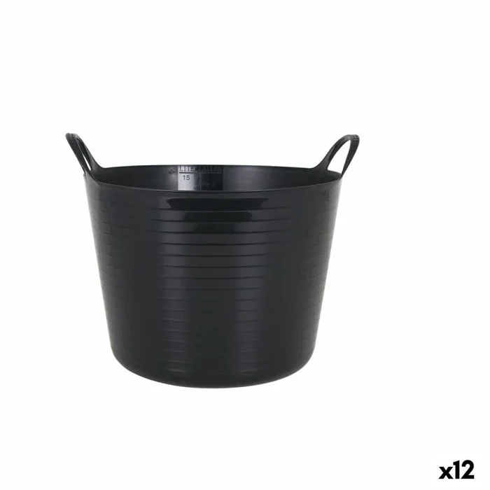 Capazo de plástico multiusos dem flexy 16 l redondo (12 unidades)
