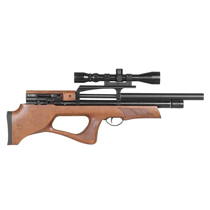 Carabina Gamo PCP Furia Bull Pup, calibre 5,5 mm, 360 m/s, de tiro múltiple, potencia 40J, sistema Whisper Shroud, 4101N
