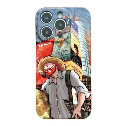 Carcasa para iPhone 11 PC Agujero Preciso Patrón Pintura al Óleo (Edificio)