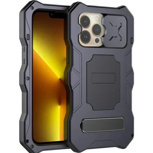 Carcasa para iPhone 13 Pro Max Camshield a Prueba de Golpes Resistente al Agua y Polvo con Soporte (Negro)